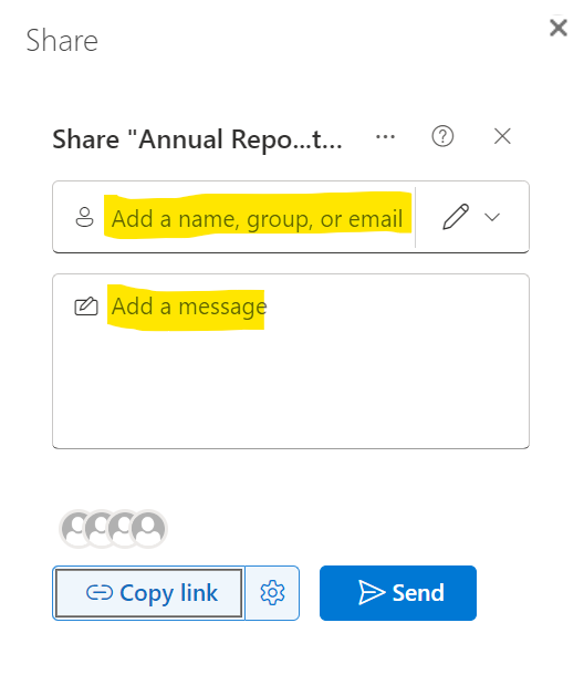 Add recipient and message